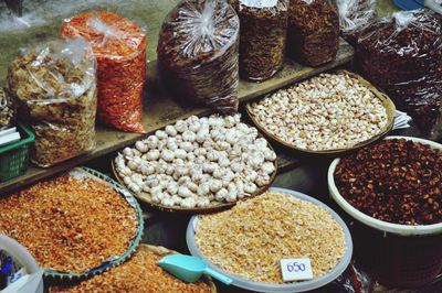 Close-up of food for sale in market