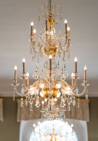 Close-up of illuminated chandelier
