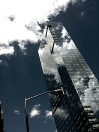 Low angle view of modern building against sky