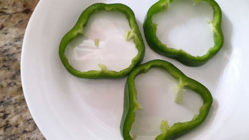 High angle view of vegetables in plate