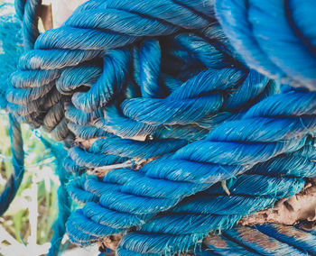 Close-up of blue rope