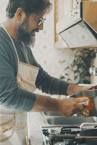 Man preparing food