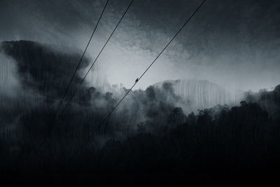 View of fog over mountain