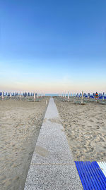 Scenic view of landscape against clear blue sky