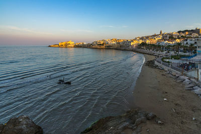 Sunset in vieste, apulia, italy