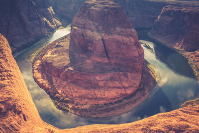 Aerial view of rock formation