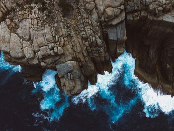 High angle view of cliffs