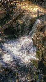 Scenic view of waterfall