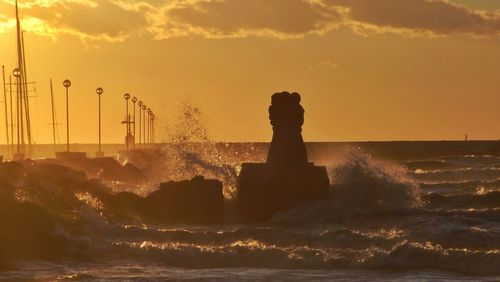View of sea at sunset