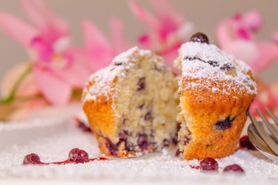 Close-up of cake in plate