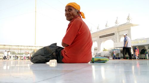 Man sitting in a temple