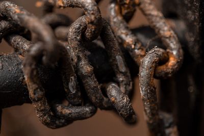 Close-up of rusty chain