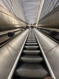 Low angle view of escalator