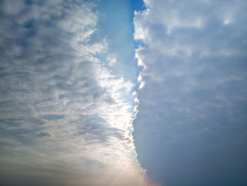 Low angle view of clouds in sky