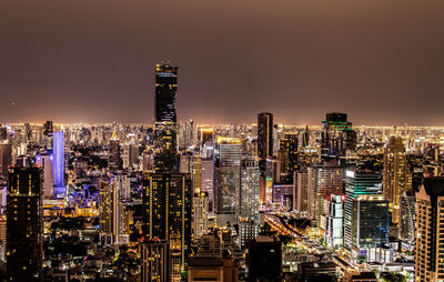 The cityscape and the skyscrapers of bangkok thailand southeast asia in the night