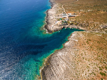 High angle view of sea shore