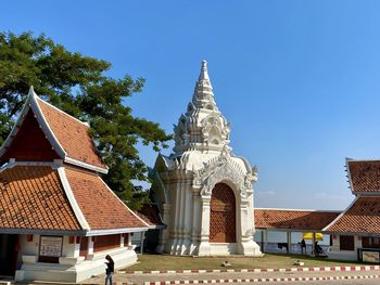 Exterior of building against clear blue sky