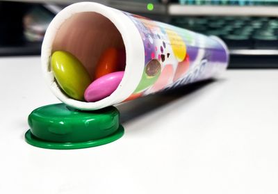 Close-up of multi colored pencils