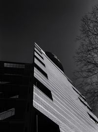 Low angle view of modern building against clear sky