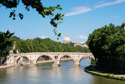 Arch bridge over river