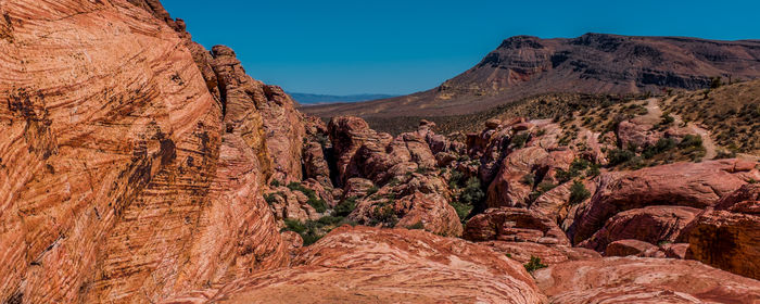 Scenic view of rocky mountains