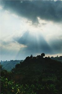 Scenic view of landscape against cloudy sky