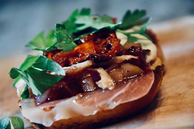 Close-up of meal served in plate