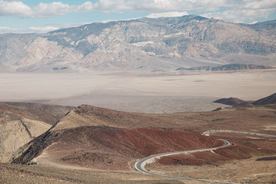 High angle view of mountain road