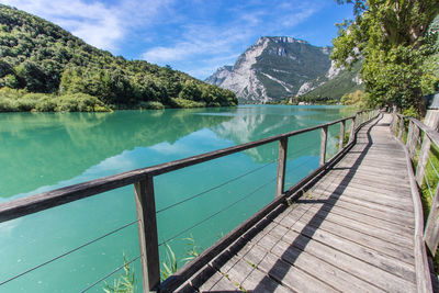 Scenic view of lago di toblino in trentino in italy