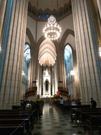 Interior of illuminated building