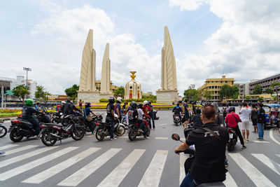 Group of people in front of building