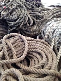 High angle view of ropes