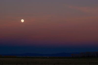 Field against sky at dusk