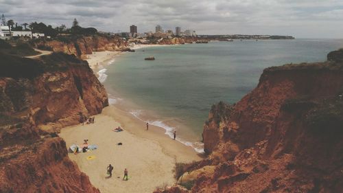 High angle view of beach against sky