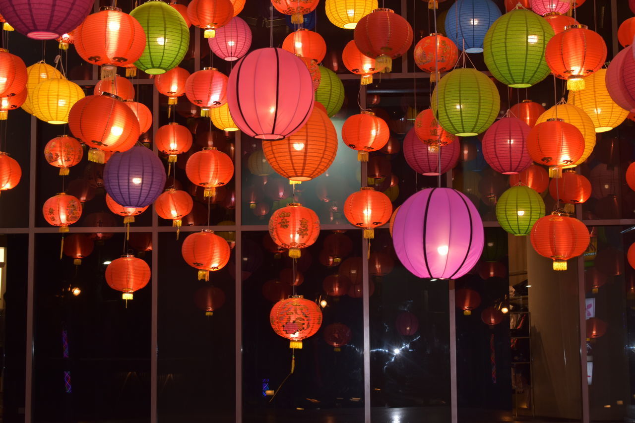 LANTERN HANGING AT NIGHT