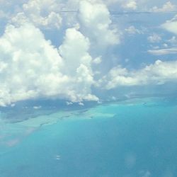 Aerial view of sea against sky