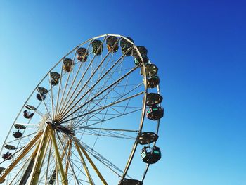 Low angle view of ferris wheel against clear sky