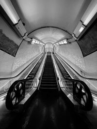 Low angle view of escalator