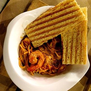 Close-up of meal served in plate