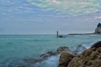 View of sea against cloudy sky