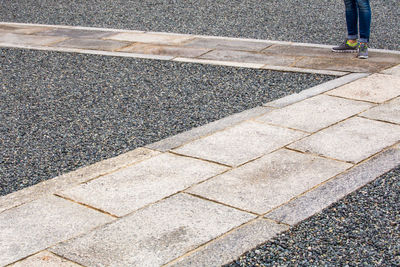 High angle view of road