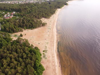 High angle view of beach