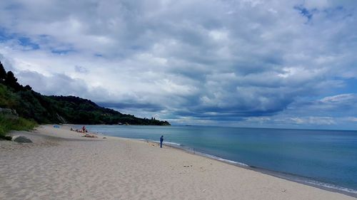 Scenic view of beach against sky