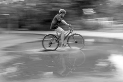 Man riding bicycle