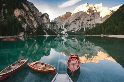 Scenic view of lake and mountains