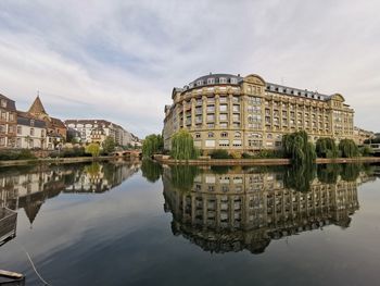 Reflection of building in lake