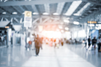 Defocused image of people at airport