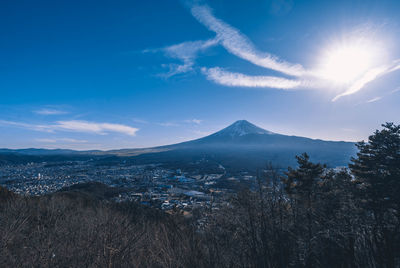 Scenic view of mountains against sky