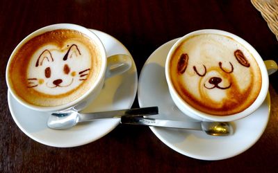 Cup of coffee on table