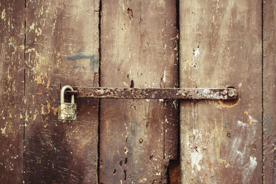 Close-up of wooden door